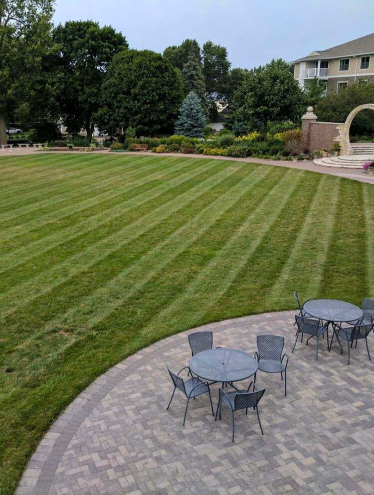Freshly mowed lawn by Kirk's